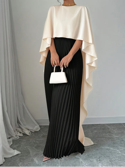 Enchanted Pleated Cape Dress