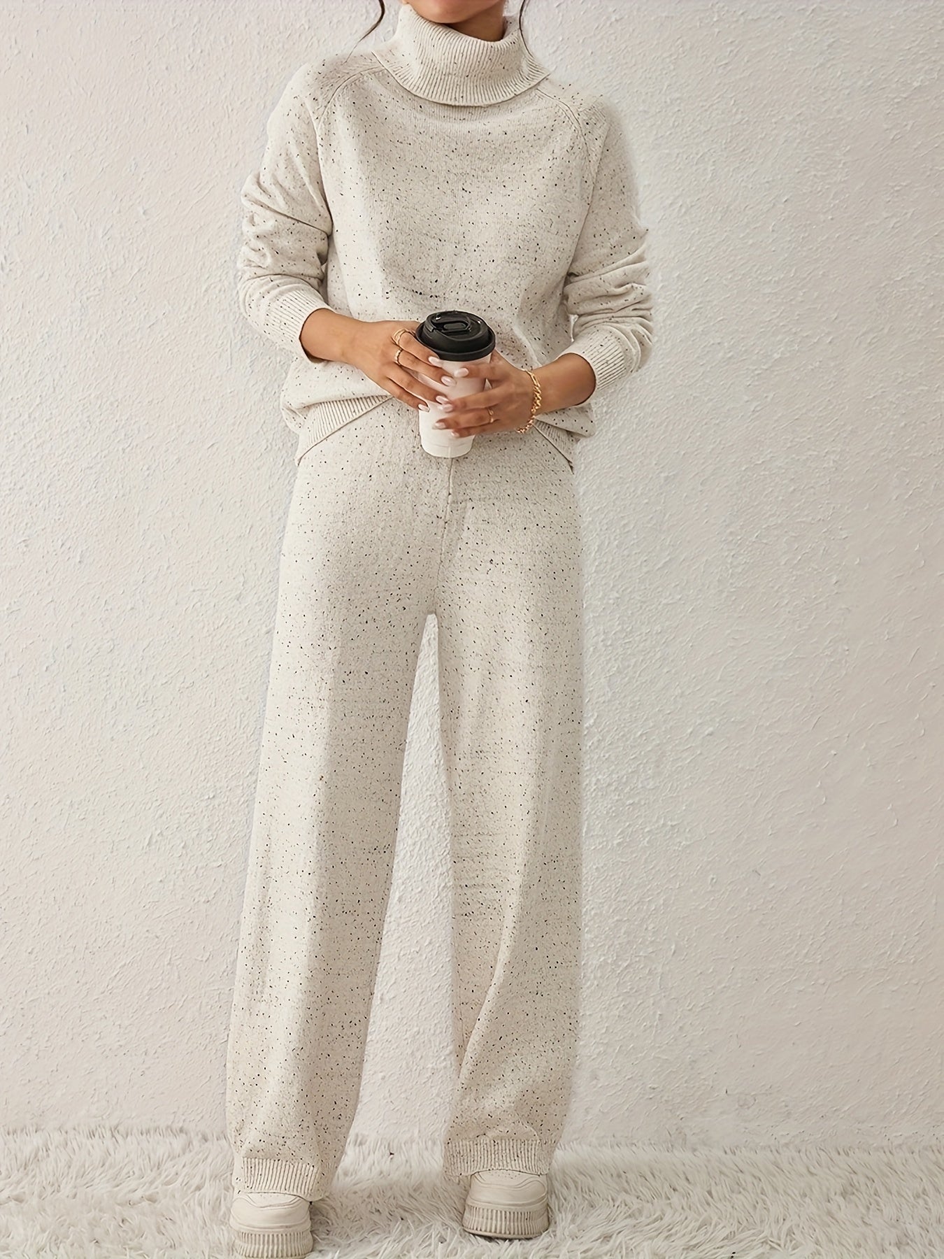 Cozy Speckled Knit Loungewear Set