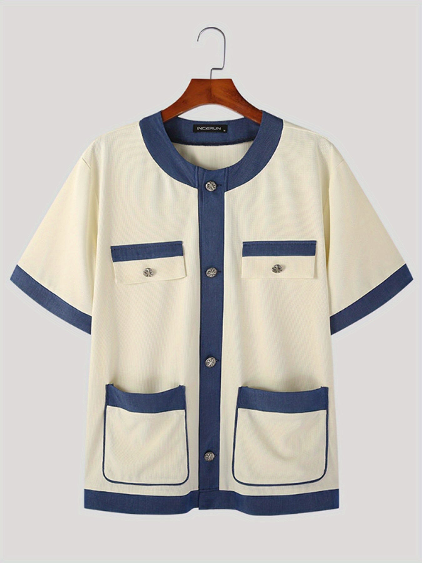 Vintage-Inspired Pocket Panel Shirt