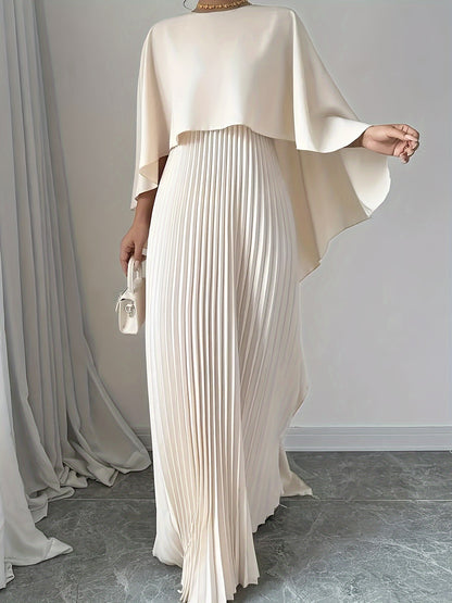 Enchanted Pleated Cape Dress