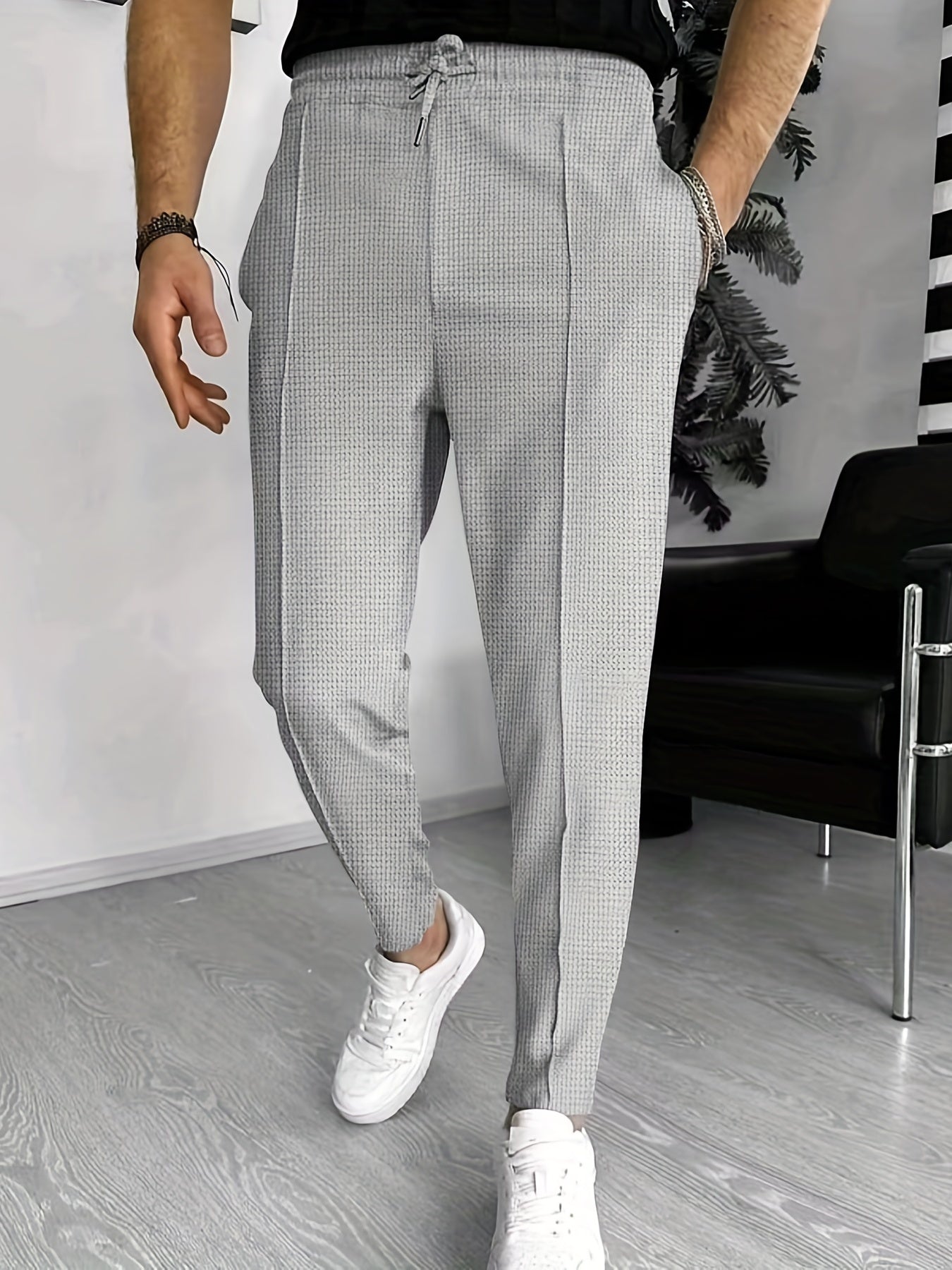 Textured Luxe: Beige Lounge Pants