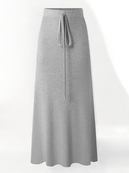 Ribbed Knit Maxi Skirt - Timeless Elegance