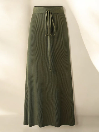 Ribbed Knit Maxi Skirt - Timeless Elegance