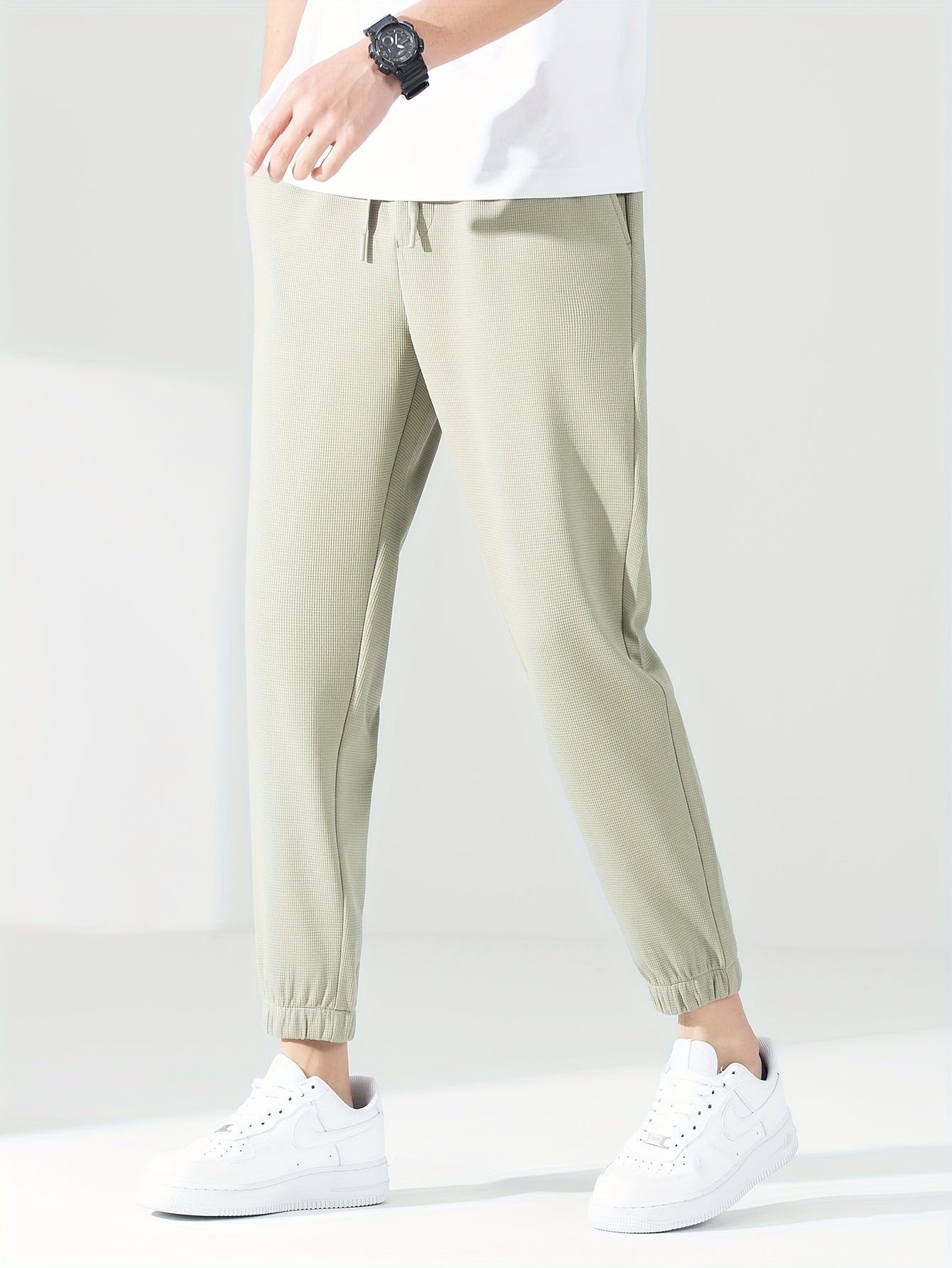 Effortless Comfort: Lightweight Sage Green Joggers