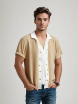 Two-Tone Button-Up Shirt