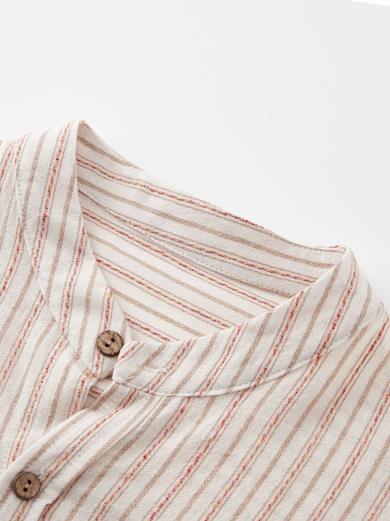 Striped Mandarin Collar Shirt