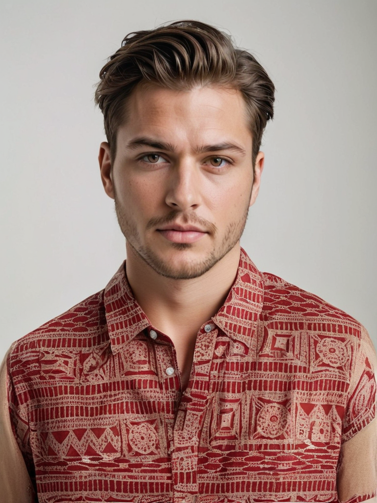 Bold Red Tribal Print Shirt