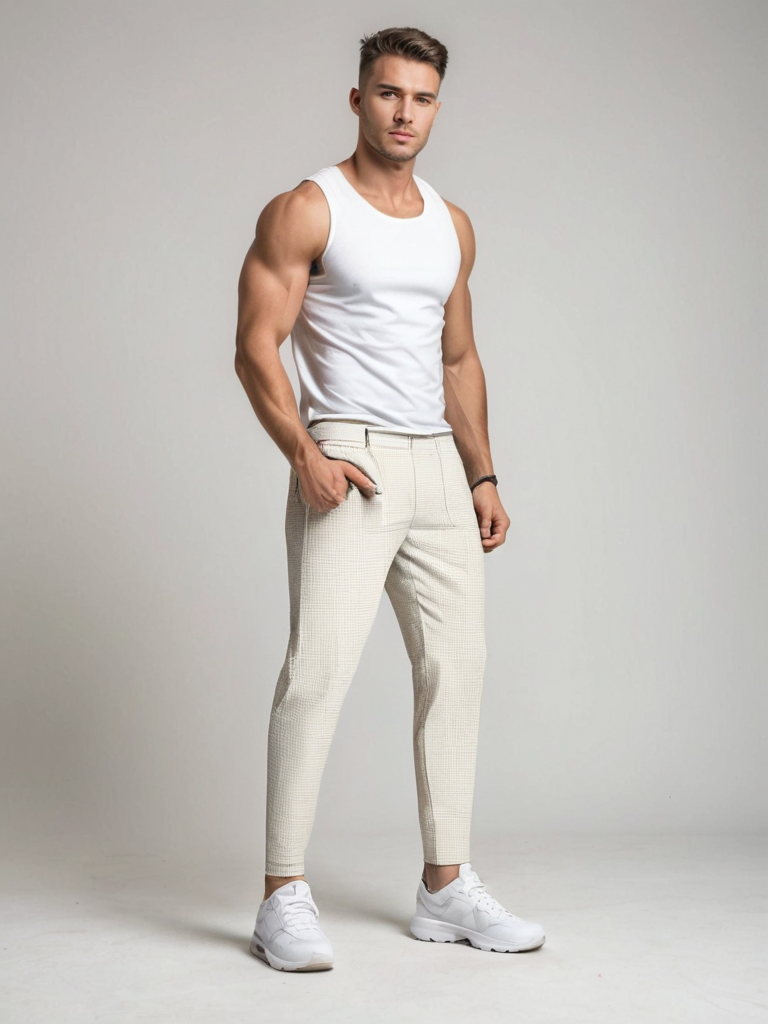 Textured Luxe: Beige Lounge Pants