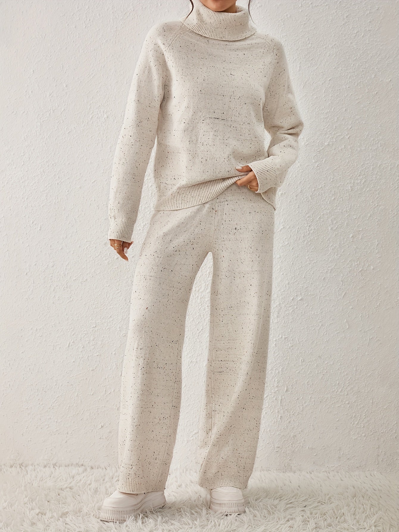 Cozy Speckled Knit Loungewear Set