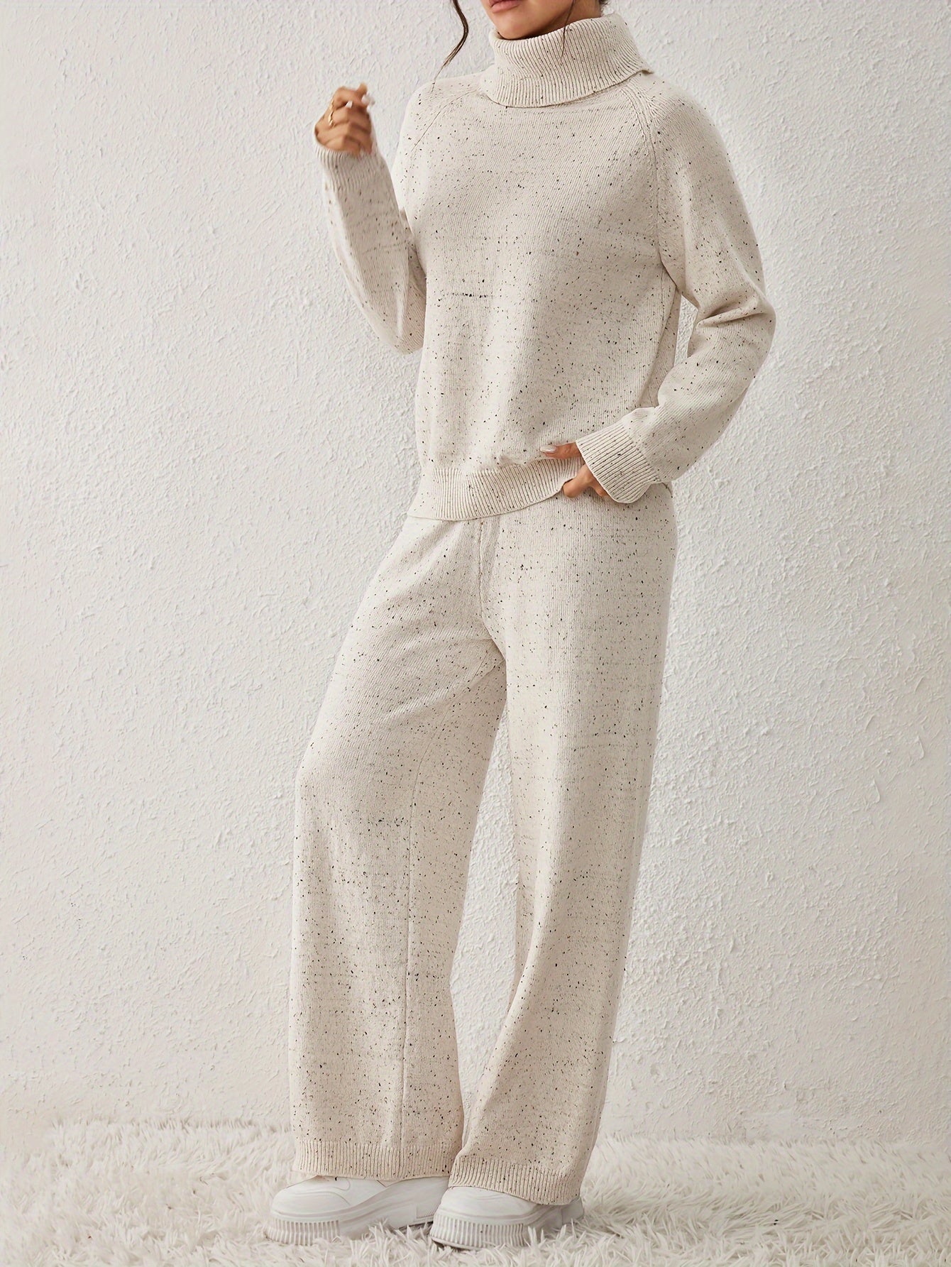 Cozy Speckled Knit Loungewear Set