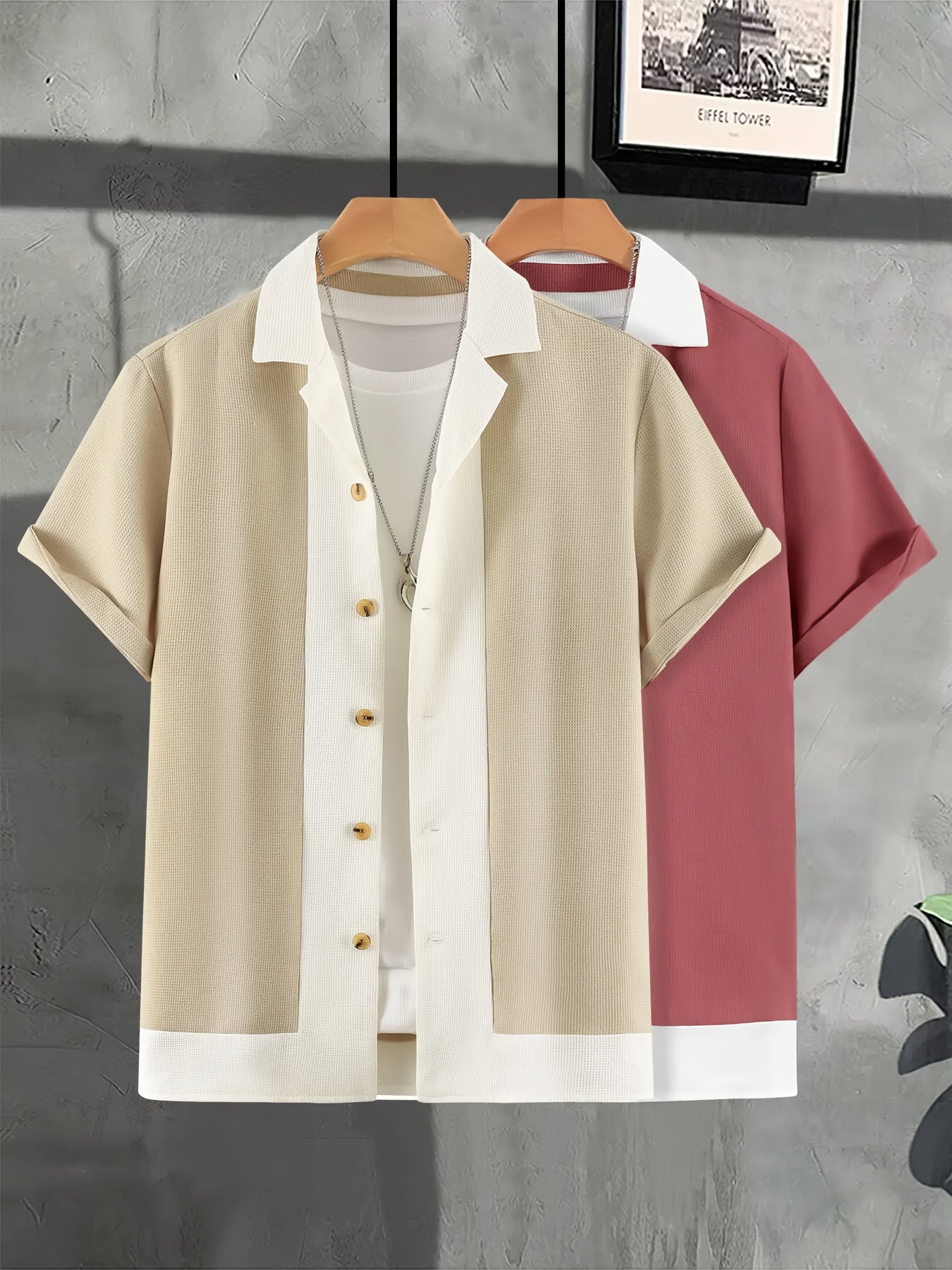 Two-Tone Button-Up Shirt