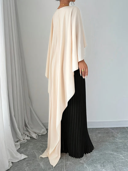 Enchanted Pleated Cape Dress