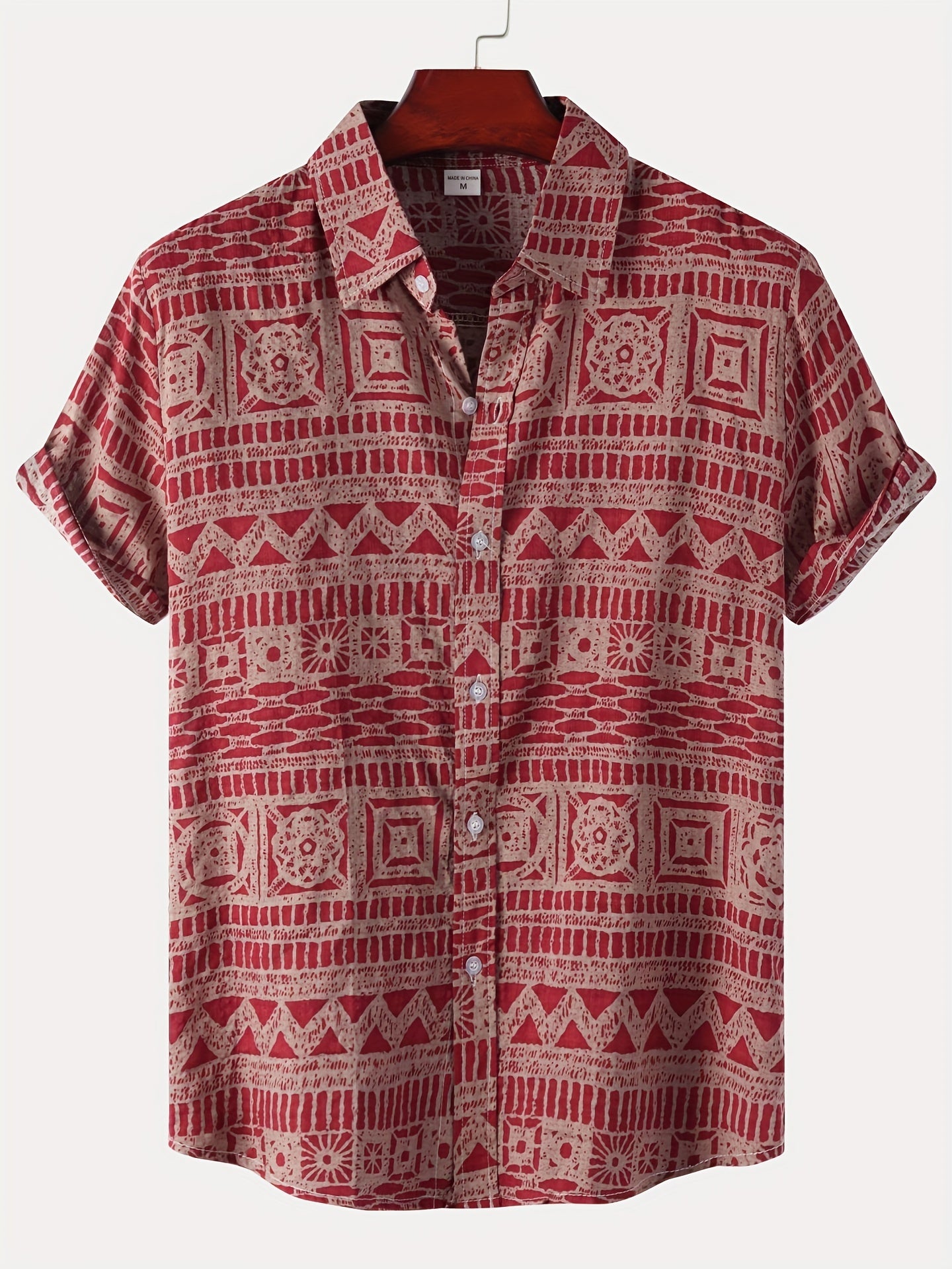 Bold Red Tribal Print Shirt