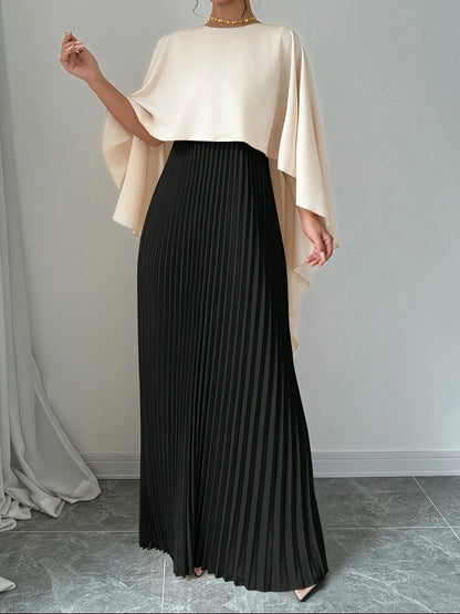 Enchanted Pleated Cape Dress