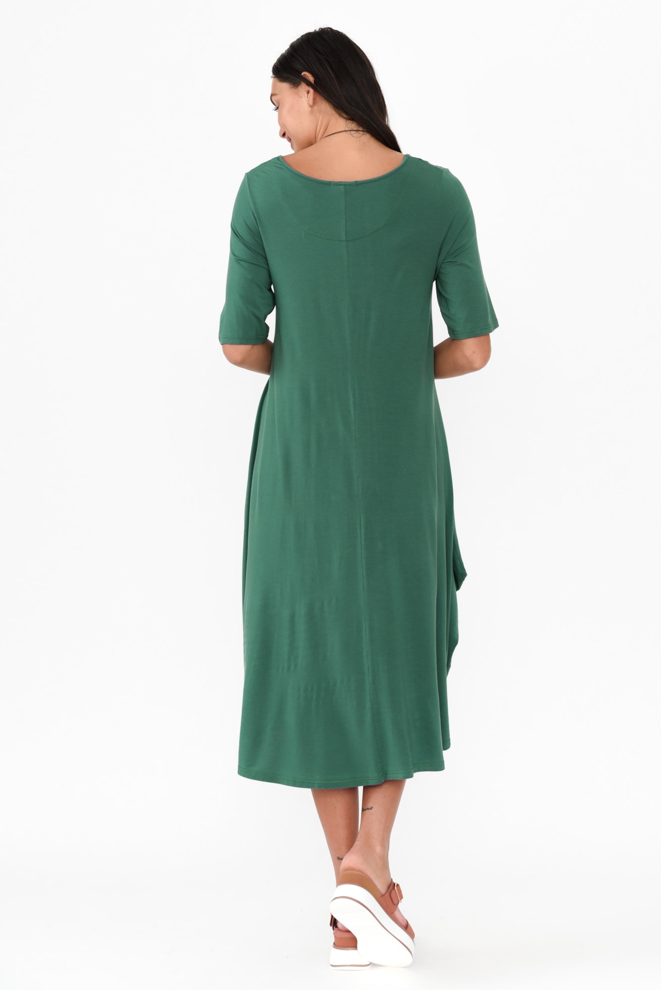 Emerald Micro Modal Tri Drape Dress