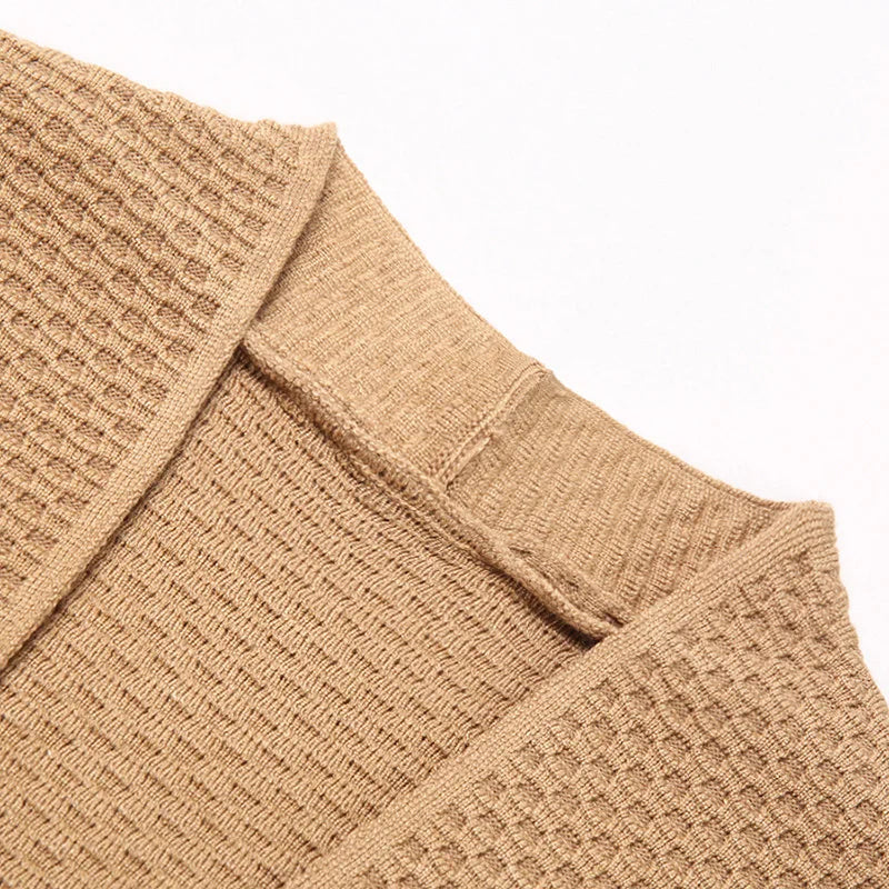 Elegant Honeycomb-Knit Cardigan