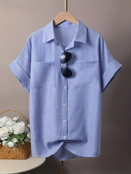 BreezyFits Striped Button-Up Shirt