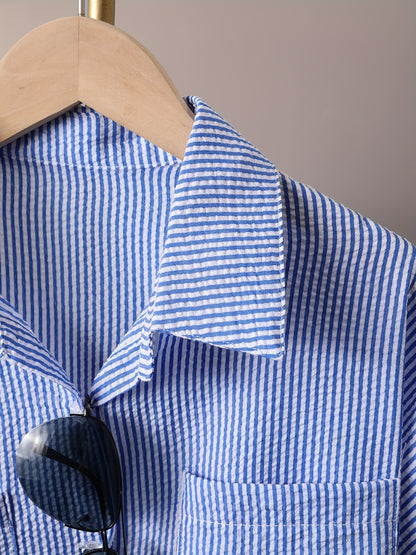 BreezyFits Striped Button-Up Shirt