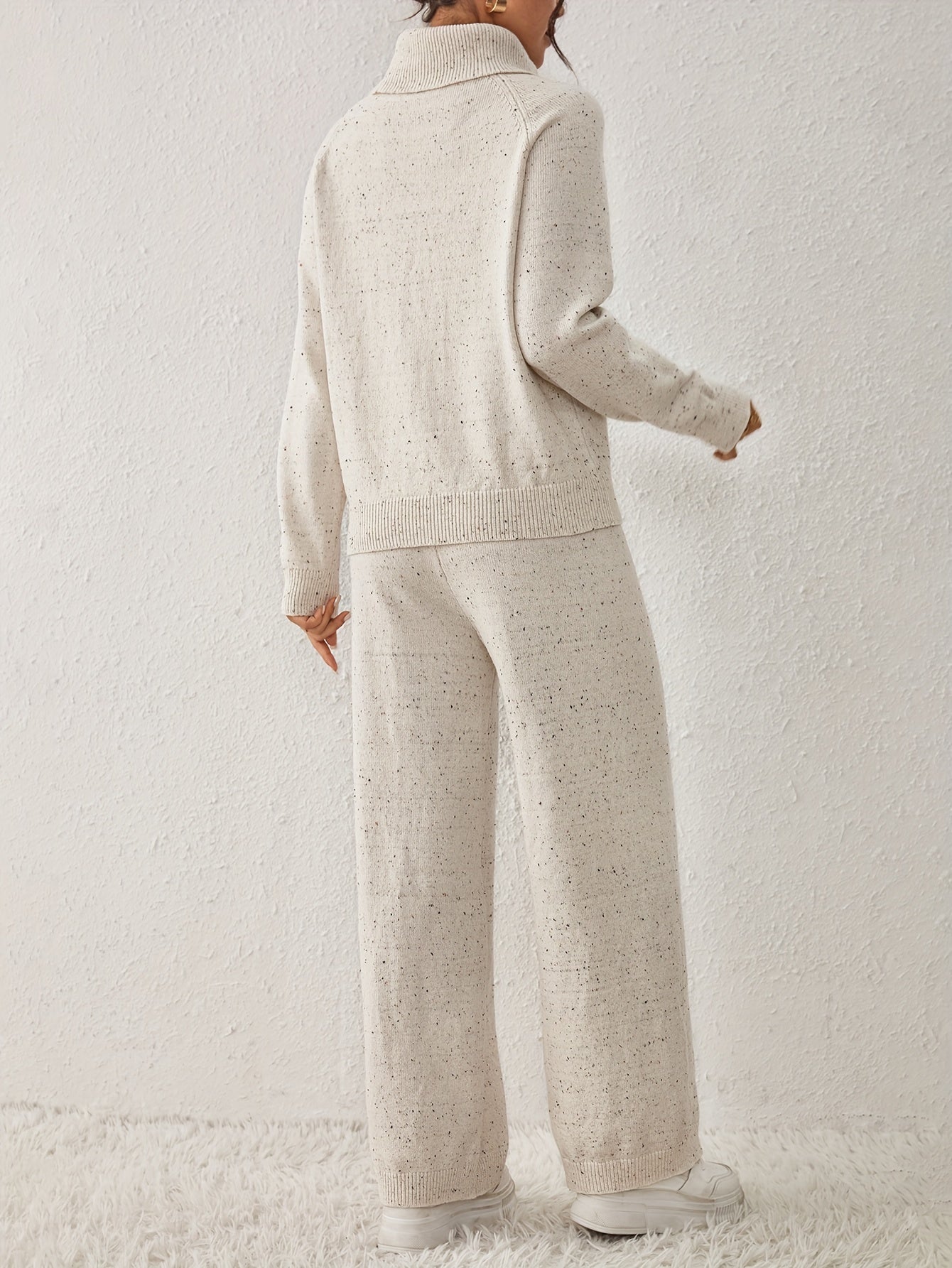 Cozy Speckled Knit Loungewear Set