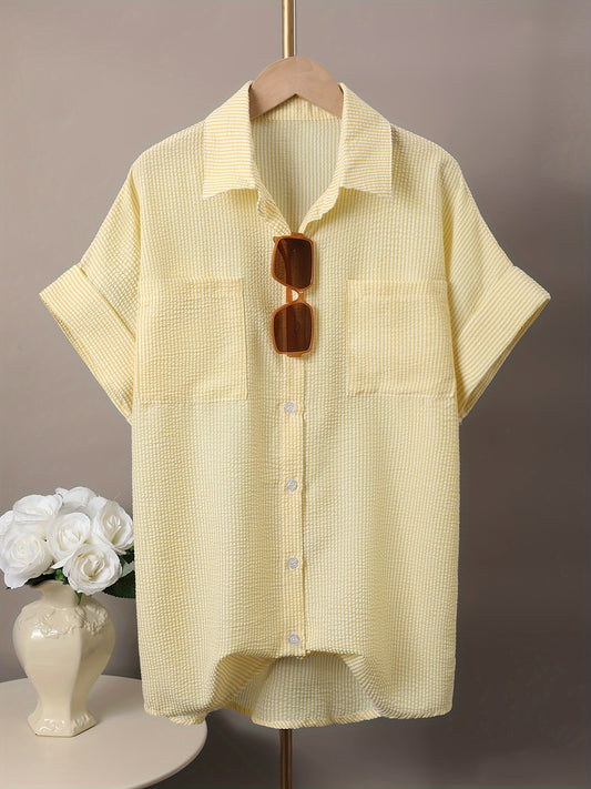 BreezyFits Striped Button-Up Shirt